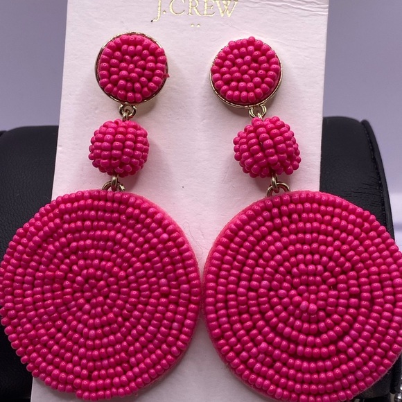 J. Crew Jewelry - NWOT J. Crew Triple-drop Hot Pink earrings